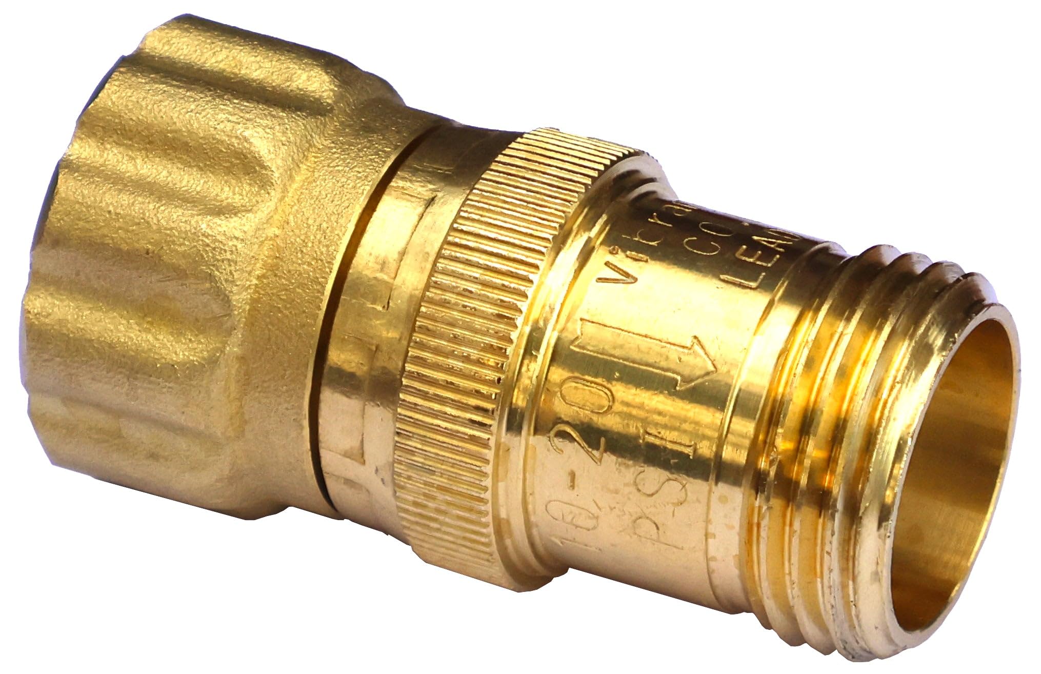 15 psi Water Pressure Reducer Regulator for Drip Tape, 3/4 inch Hose Thread, 125 psi Max Inlet Pressure, Lead-free Brass, Low Flow Rate, Qty: 1