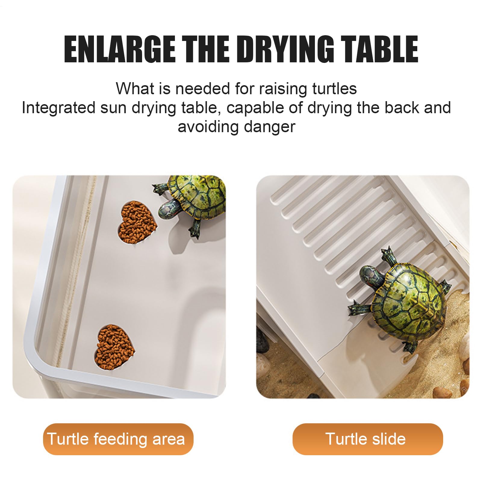 Acuario para Tortugas - Terrario para Tortugas con Plataforma para Tomar el Sol - Acuaterrario para Reptiles, Acuáticas, Reptiles Pequeños y Cangrejos de Río