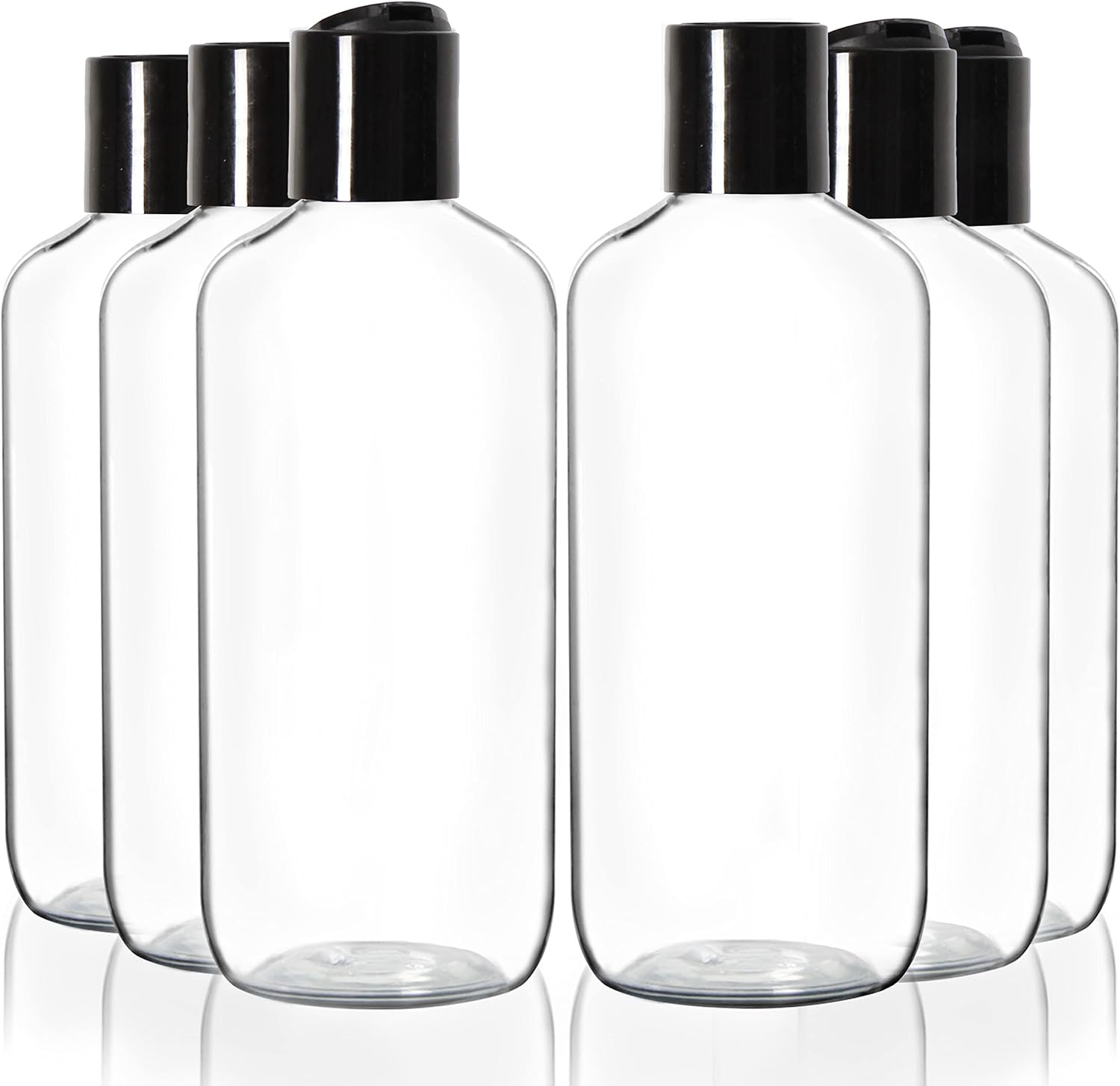 Youngever 10 Pack 8 Ounce Empty Squeeze Containers with Disc Cap, Plastic Bottles with Disc Top Flip Cap, Refillable Cosmetic Bottles, Squeeze Containers, Shampoo Bottles