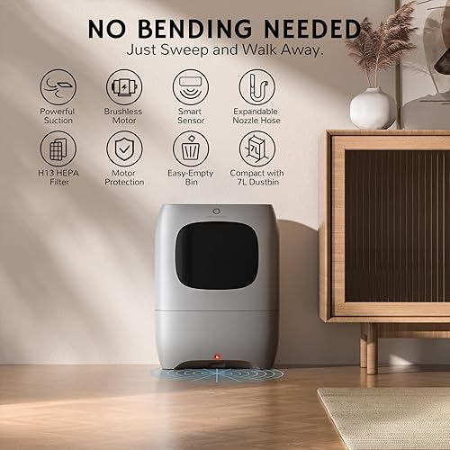 Miniatura 2 de AIRTHEREAL T1 Aspiradora automática sin contacto con 2 modos de funcionamiento, ultra rápida y potente aspiradora con cable para barrido, sala de