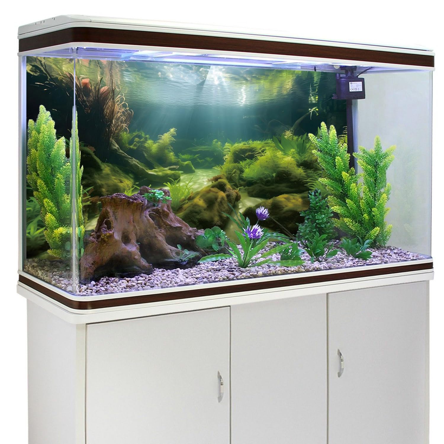 MIRRORANG 61x30cm Underwater Aquarium Background Seagrass Aquatic Plant Background River Bed & Lake Fish Tank Background Vinyl Background - Image 3