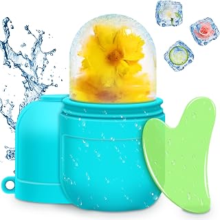 AURUZA Ice Face Roller and Gua Sha Set, Ice Roller for Face & Eye Puffiness Relief Beauty Facial Rollers Mold Icing Self Skin Care Massage Cube Skincare Tools for Shrink Pores
