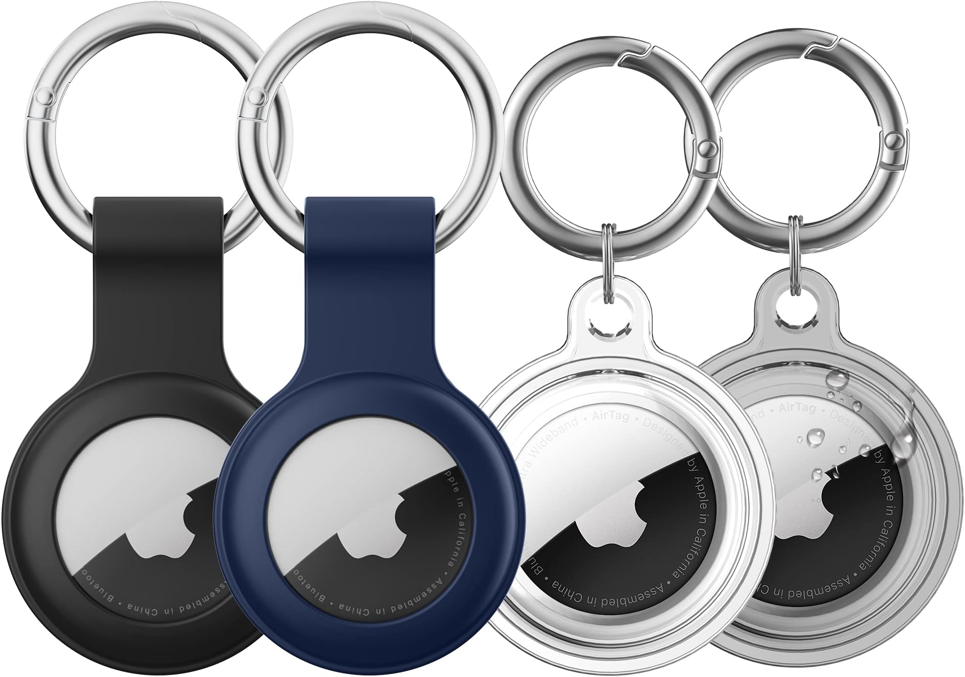 Waterproof Airtag Holder, DDJ 4 Pack Apple Airtag Keychain, AirTag Case