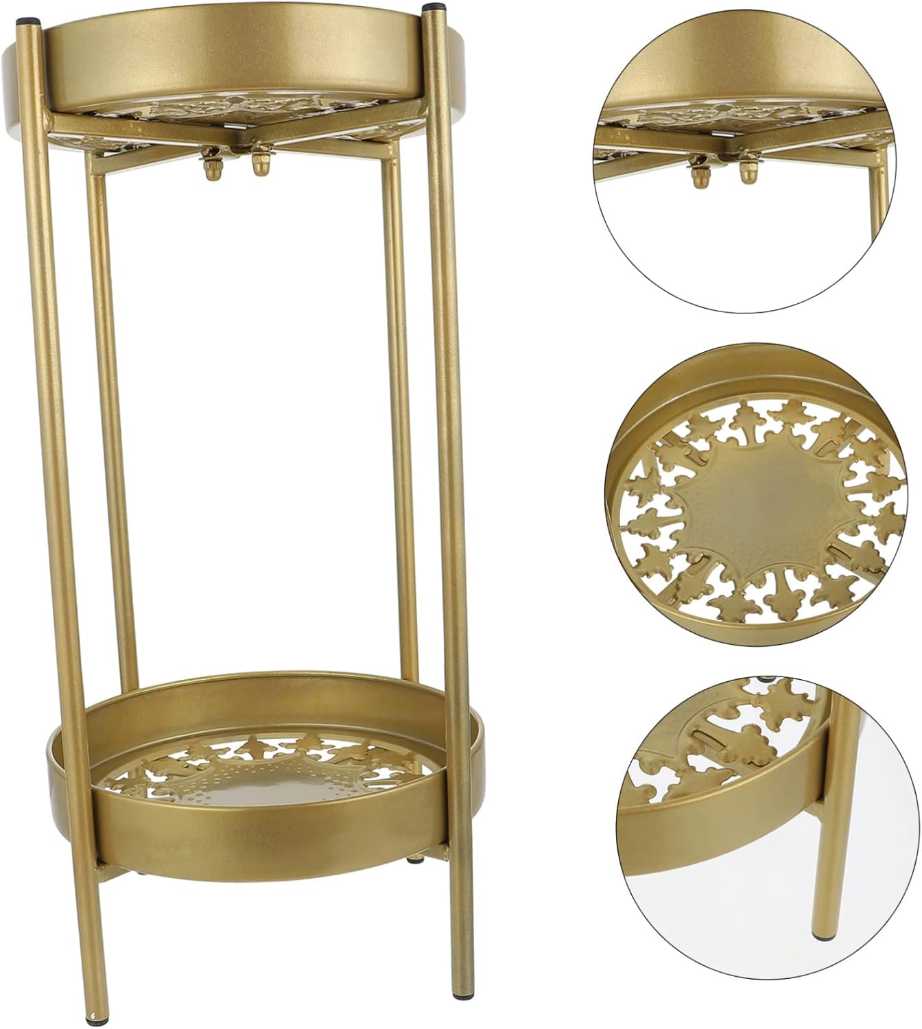 UPKOCH 1pc Indoor Double-layer Decorative Flower Stand Plant Shelf for Room and Balcony Storage Rack for Multiple Flower Pots Finish