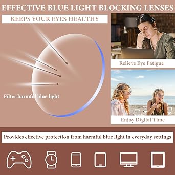 Progressive Multifocus Reading Glasses for Women Oversized Blue Light Blocking Computer Progressive Readers