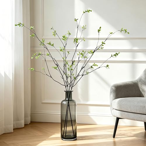 Sherika 4Pcs Artificial Spring Ficus Branches for Vase, 47.2" Faux Greenery Stems, Realistic Eucalyputs Twigs and Branches for Vases Filler, Office, Home Decor, Table Centerpieces Decoration(Green)