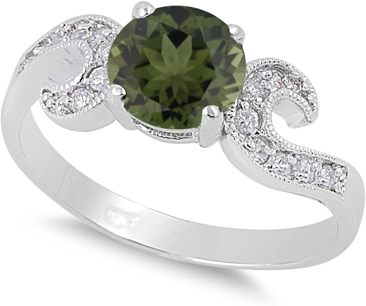 CHOOSE YOUR COLOR Sterling Silver Round Ring