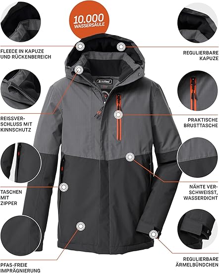 Killtec Boy's Giacca outdoor/giacca funzionale con cappuccio KOW 206 BYS JCKT, blue, 116, 38844-000 : KILLTEC