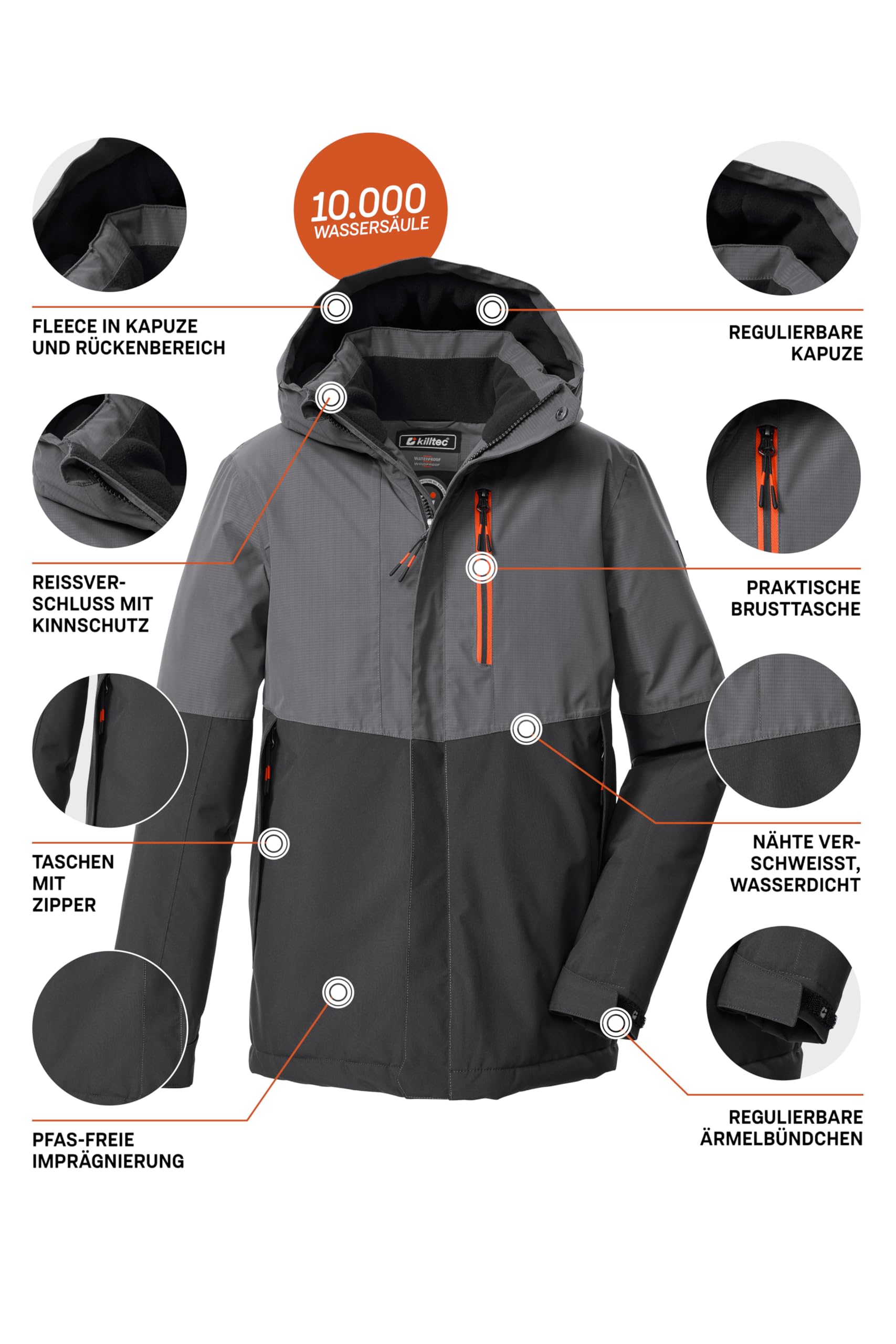 Killtec Jungen Kow 222 Bys Jckt Outdoorjacke/Funktionsjacke mit Kapuze
