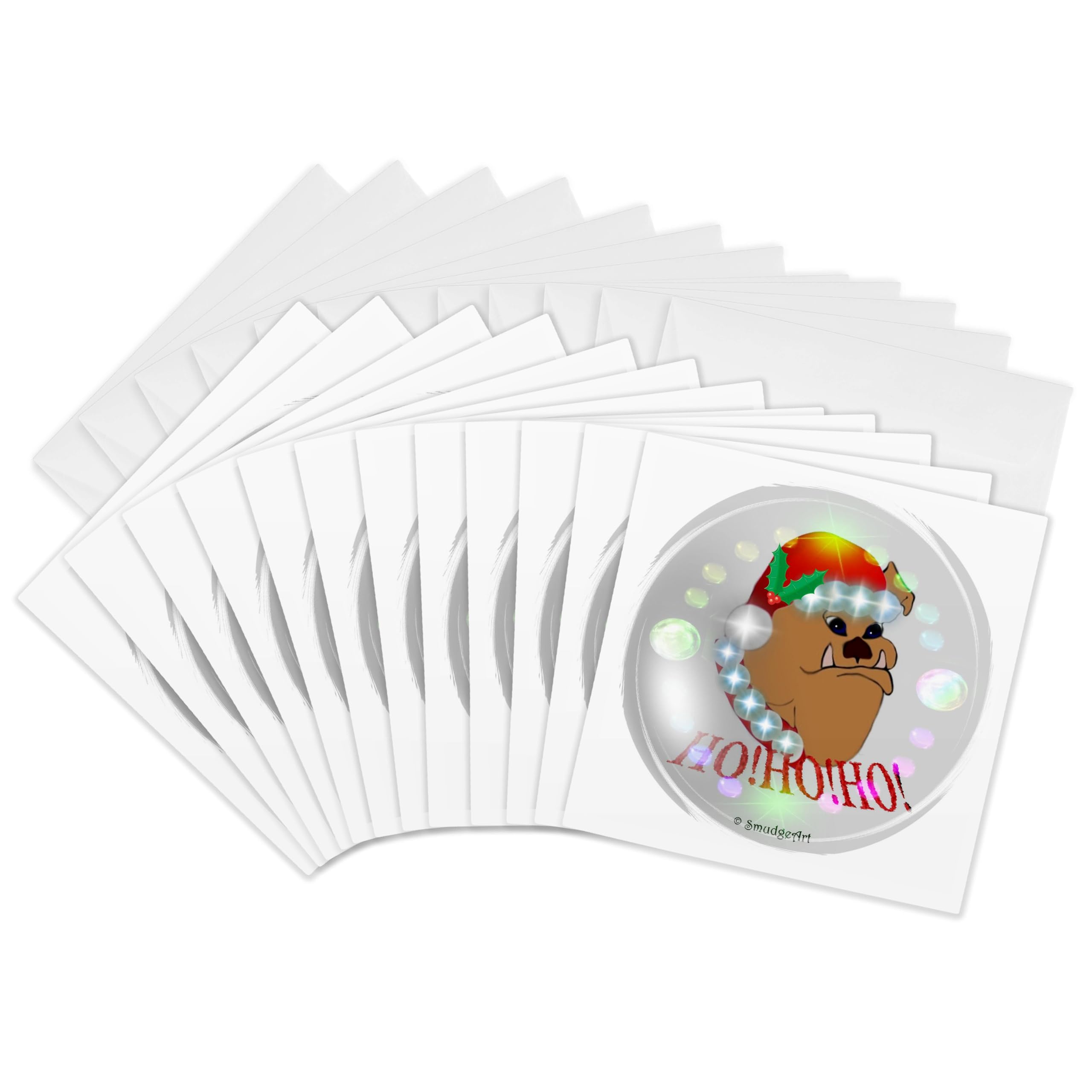 3Drose Ho Ho Ho - Greeting Cards, 6 by 6-inches, Set of 12 (gc_8148_2)