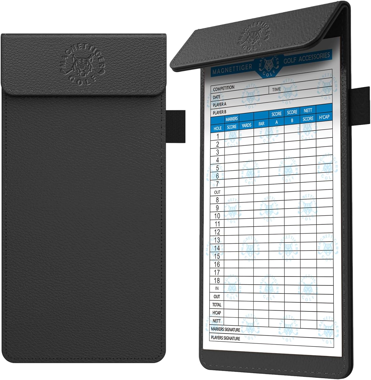 Golf Scorecard Holder & Magnetic Yardage Book Cover,Golf Accessories for Men,Magnet Book Case for Back Pocket 3.94 * 7.87inch