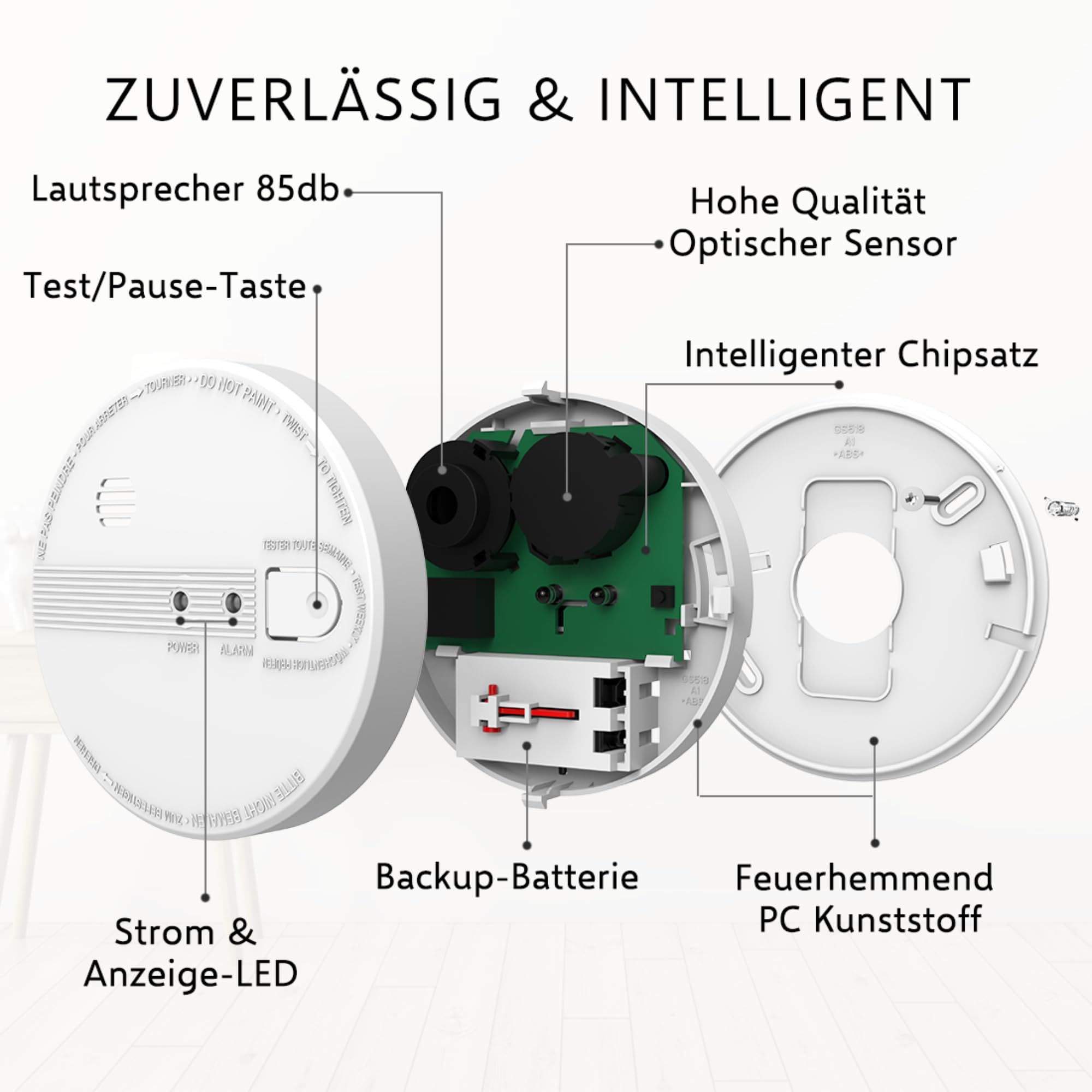 ELRO FS1105P Rauchwarnmelder Set, 230V, vernetzbar mit 5-Jahres Batterie, EN14604 konform, 6er Pack