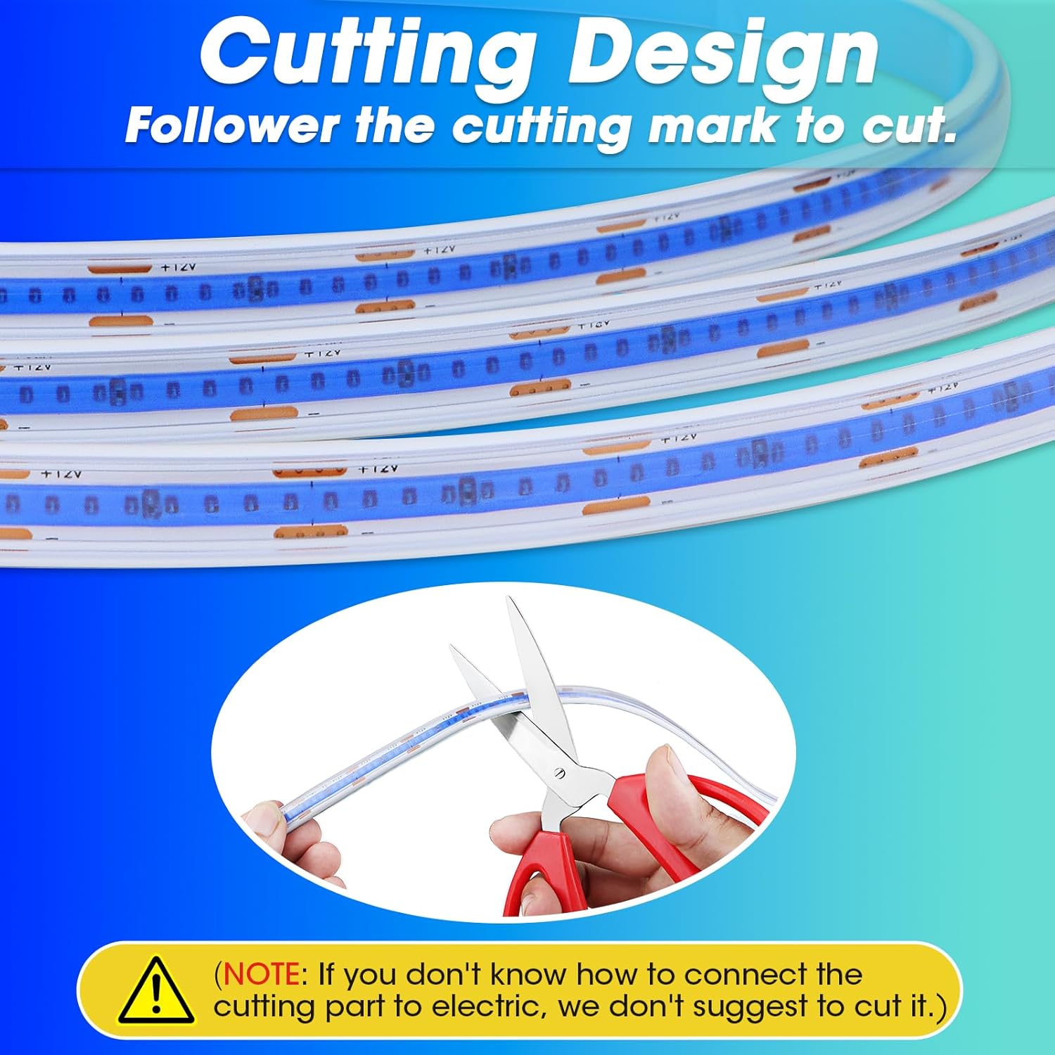 COB RV Awning Lights, 12V 32.8FT Camping Awning Light, IP68 Waterproof LED Lights, RV Exterior Strip Lights for Motorhome Travel Trailer Canopy Party, Stands Food Trucks (Blue)