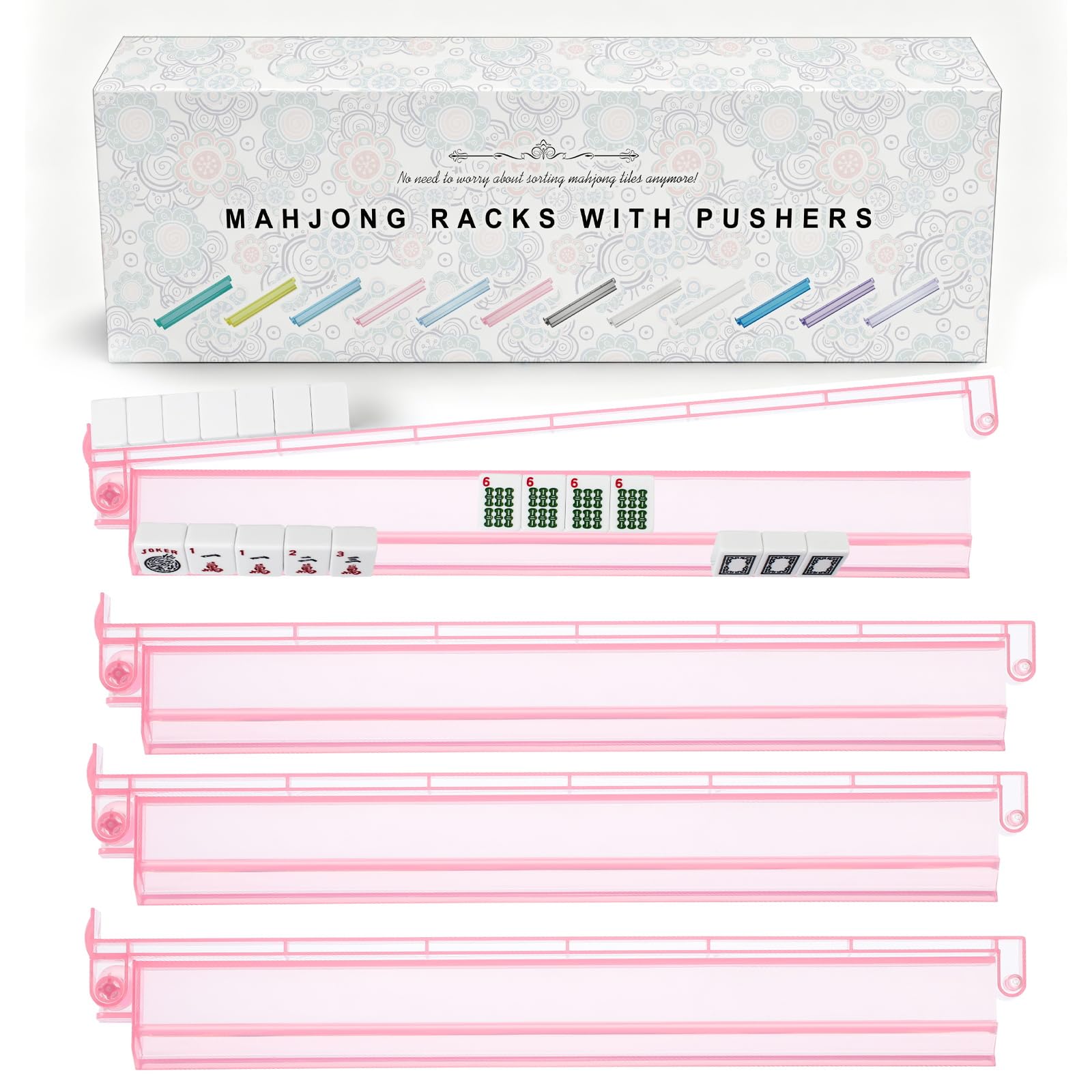Photo 1 of Niflirt Mahjong Racks with Pushers, 4-Pack
