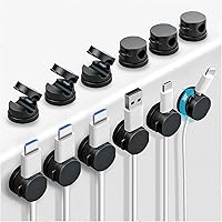 Vista 1 de OneLeaf 12 Pack 360° Rotatable Spring Cable Clips[1s Lock], Adhesive Cord Holder for Nightstand, Phone Charger Cord Holder for Desk Home Office Car