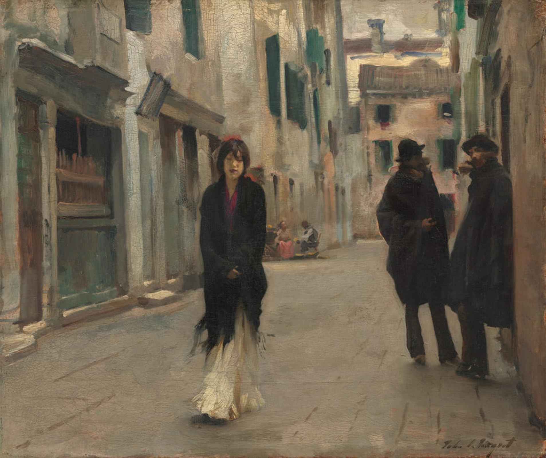 ARTXLXXBN Famous Print Painting Colorful Art Print Street in Venice by John Singer Sargent Canvas Art Decorations for Home Decor 60x90cm