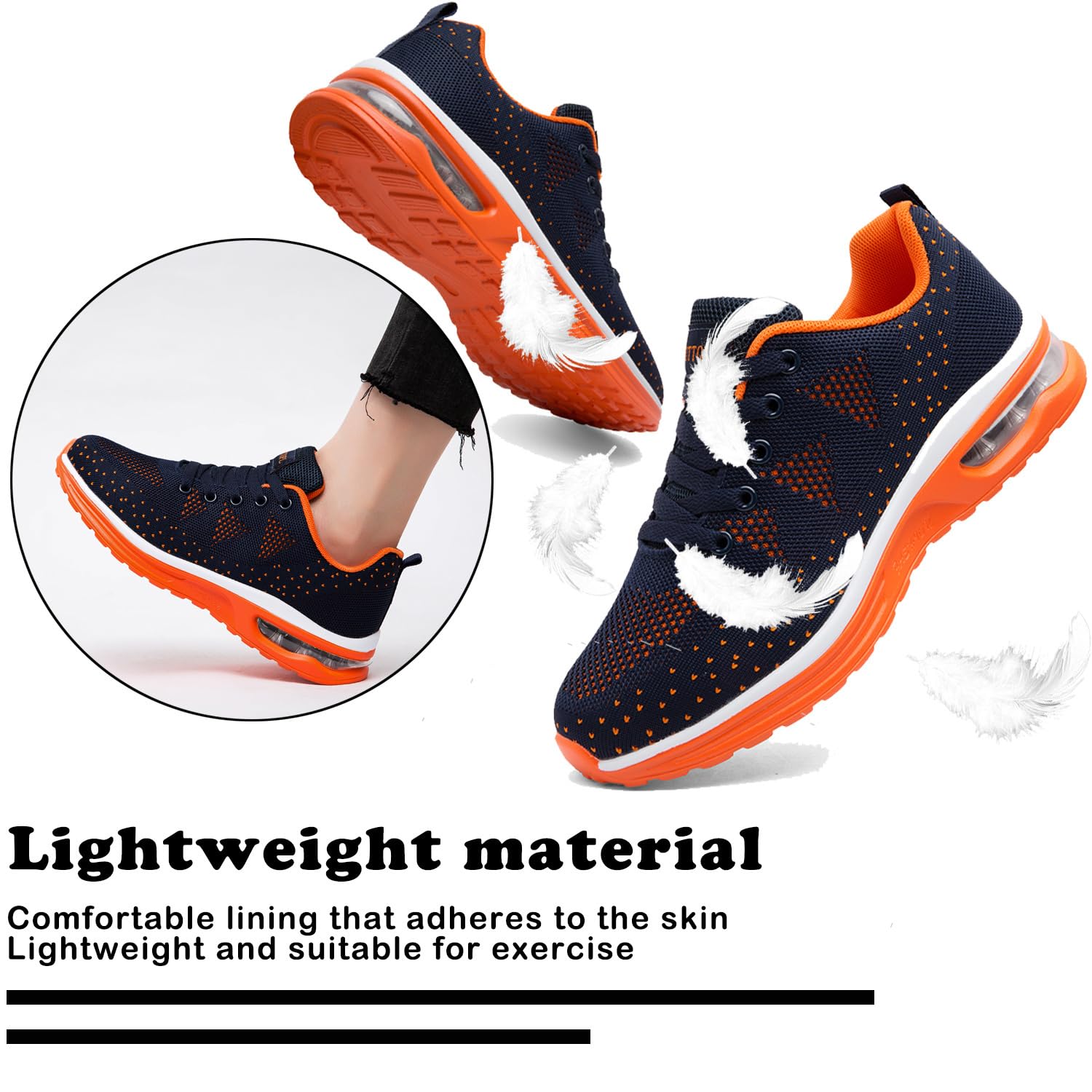 Damen Laufschuhe Atmungsaktiv Joggingschuhe Luftpolster Sportschuhe Freizeitschuhe Straßenlaufschuhe Gummisohlen Leichte rutschfest Fitness Running Outdoor