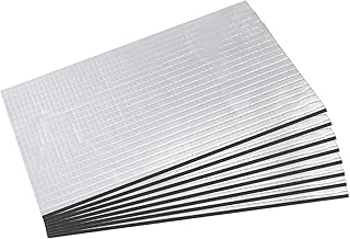 8 PCS Car Sound Deadening Mat, 197 mil 8.7 sqft Aluminum Foil Finish Car Sound Deadener, Self-Adhesive Heat Shield Insulation Dampening Mat for Auto Hood Engine Trunk