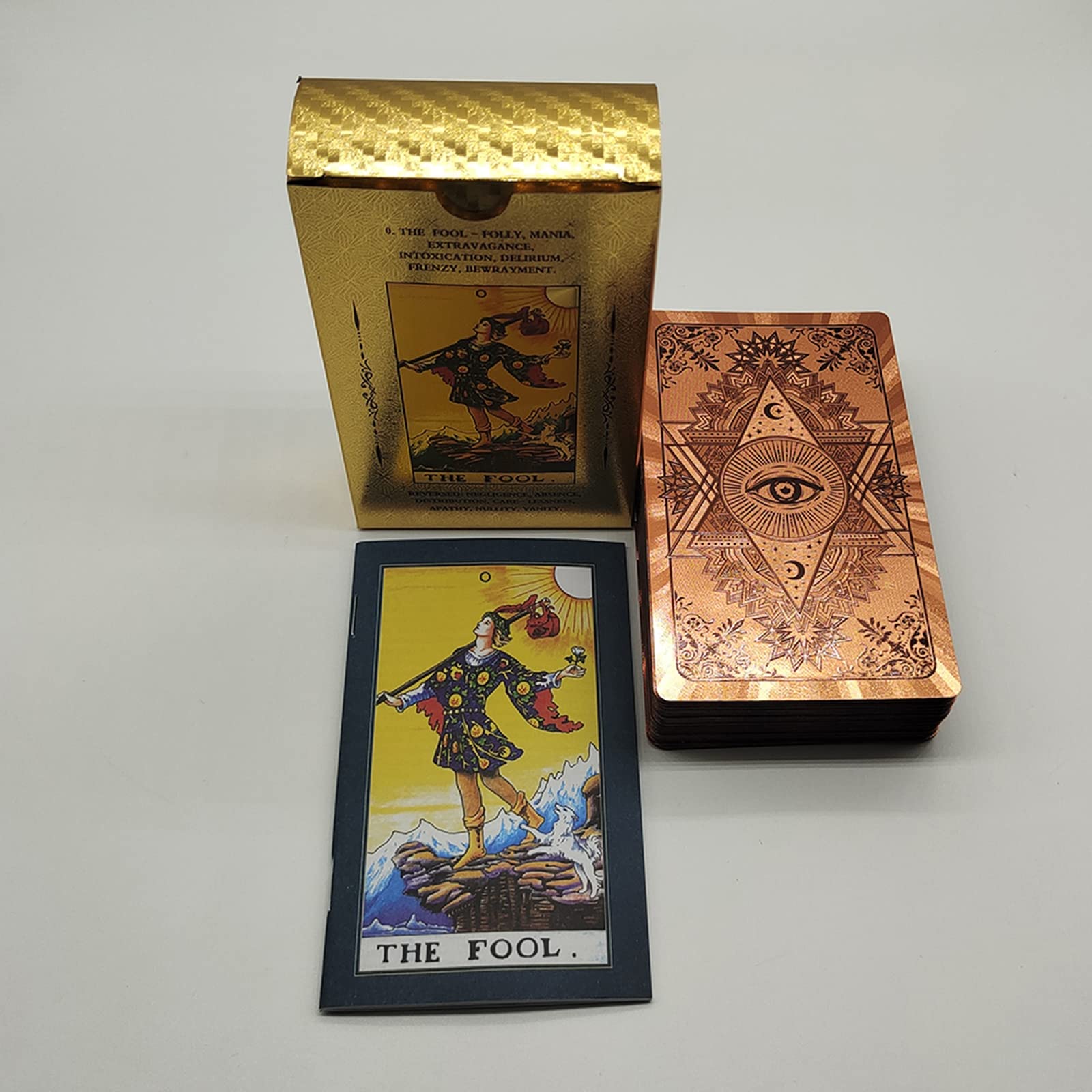 Tarot-Karten Anfänger-Set, Wasserdichtes PVC-Falten-Deck, Farbwechselnde Klassische Karten Mit Reiseführer, Exquisite Box für Anfänger und Experten, C (Far
