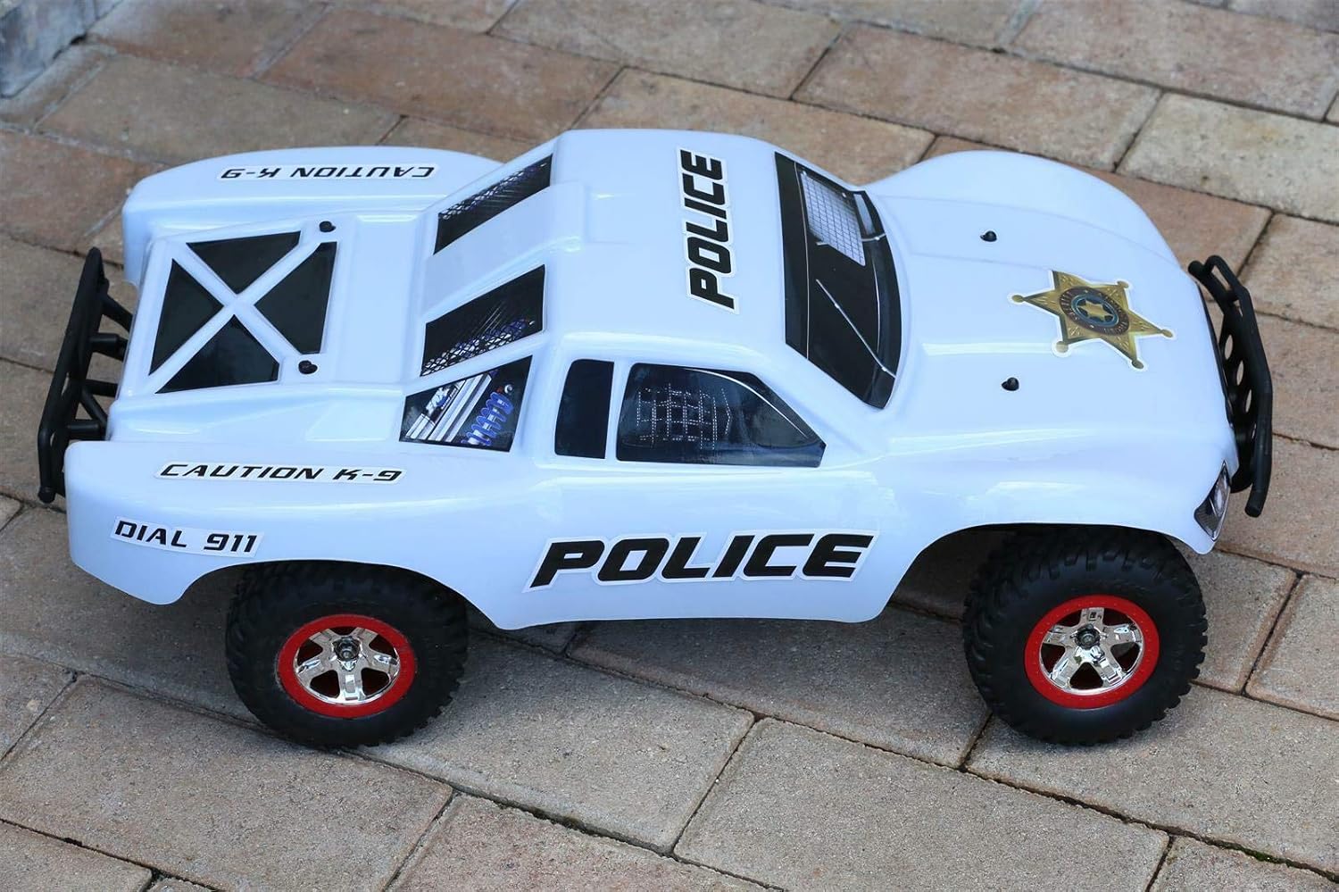 SummitLink Custom Body Police White Style Compatible for 1/10 Scale RC Car or Truck (Truck not Included) SS-POW-01