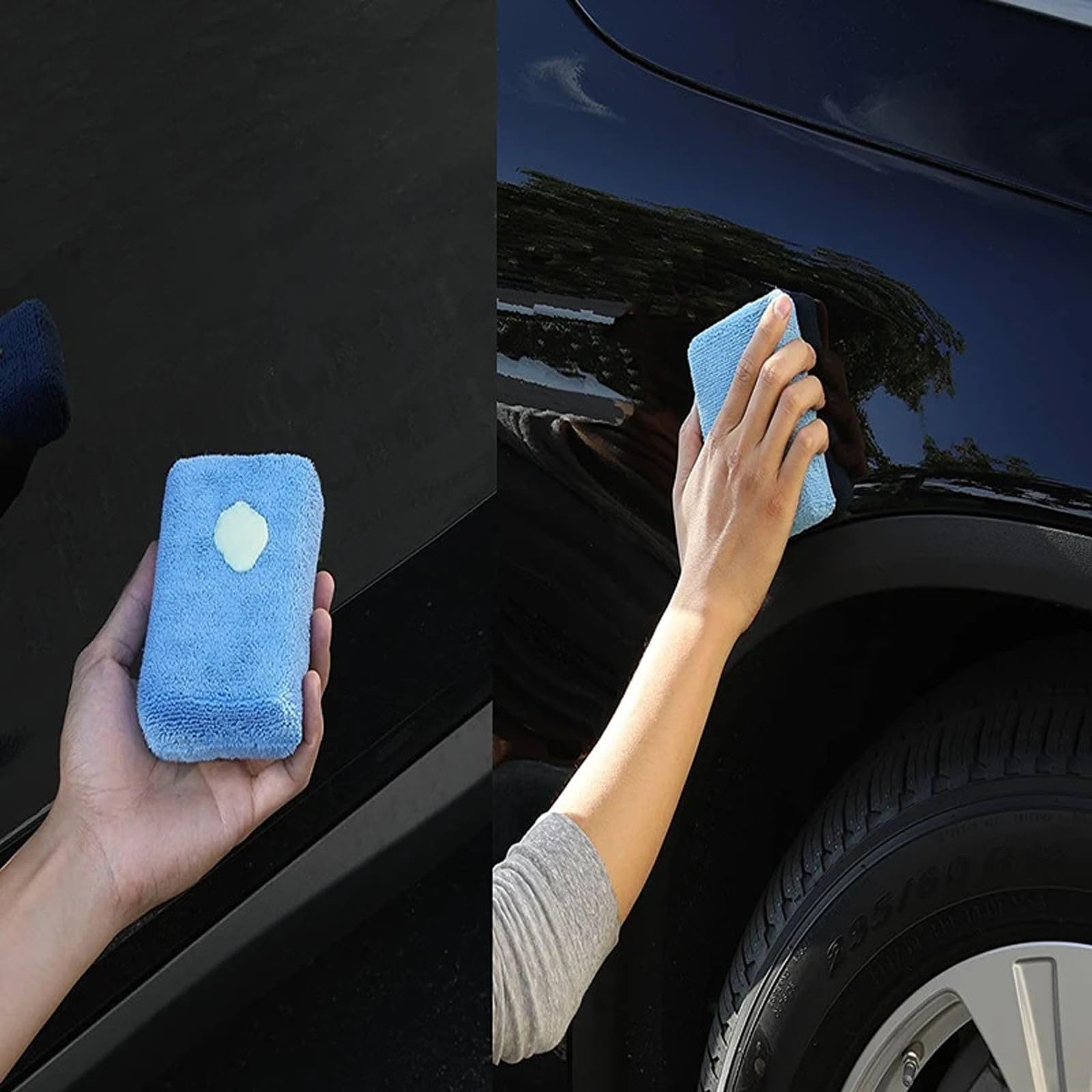 8 SZTUK Mikrofibra Wosk Samochodowy Aplikator Miękki Auto Detailing Wosk Gąbka Prostokąt Pianka Lakier Samochodowy Pielęgnacja Pad Polerowanie