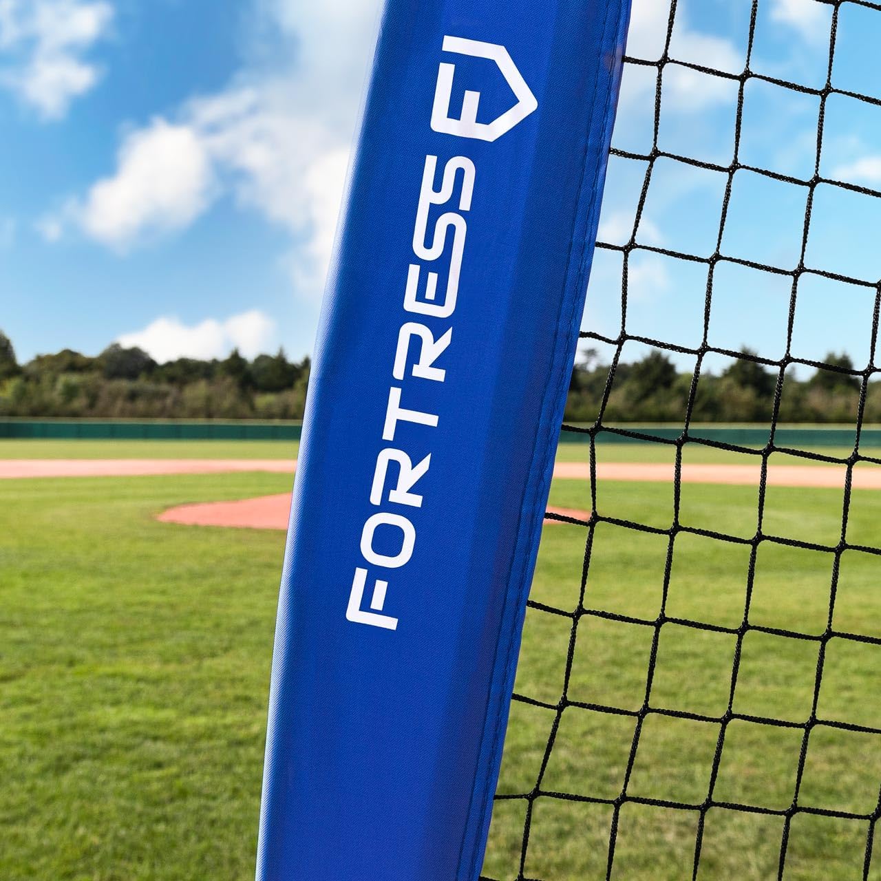 FORTRESS [7ft x 7ft] Baseball & Softball, Pitching & Hitting Net | Carry Bag & Metal Stakes Included | Perfect Your Pitch Anywhere