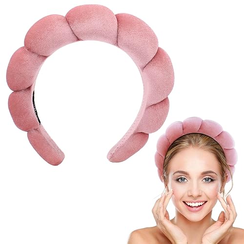 BEGOOD Diadema de spa para el cuidado de la piel de la cara, diadema de esponja, diadema de maquillaje, toalla de toalla para el pelo, banda para la