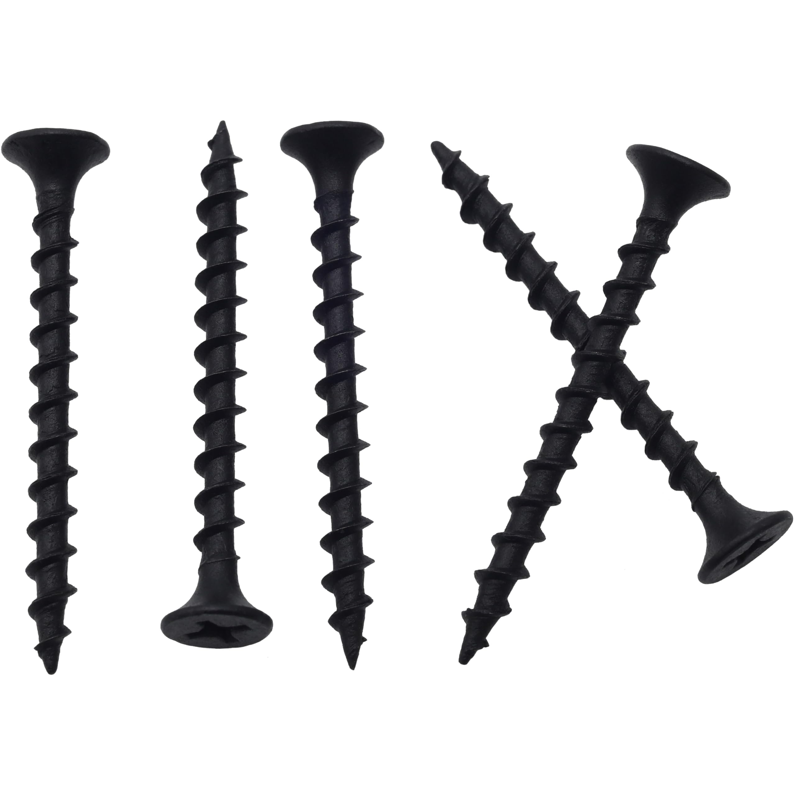 JEGONFRI 150pcs #6 × 1-5/8 inchs High Hardness Drywall Screws, Black, Coarse Thread, Phillips Drive, Bugle Head, Black Wood Screws, Wood and More