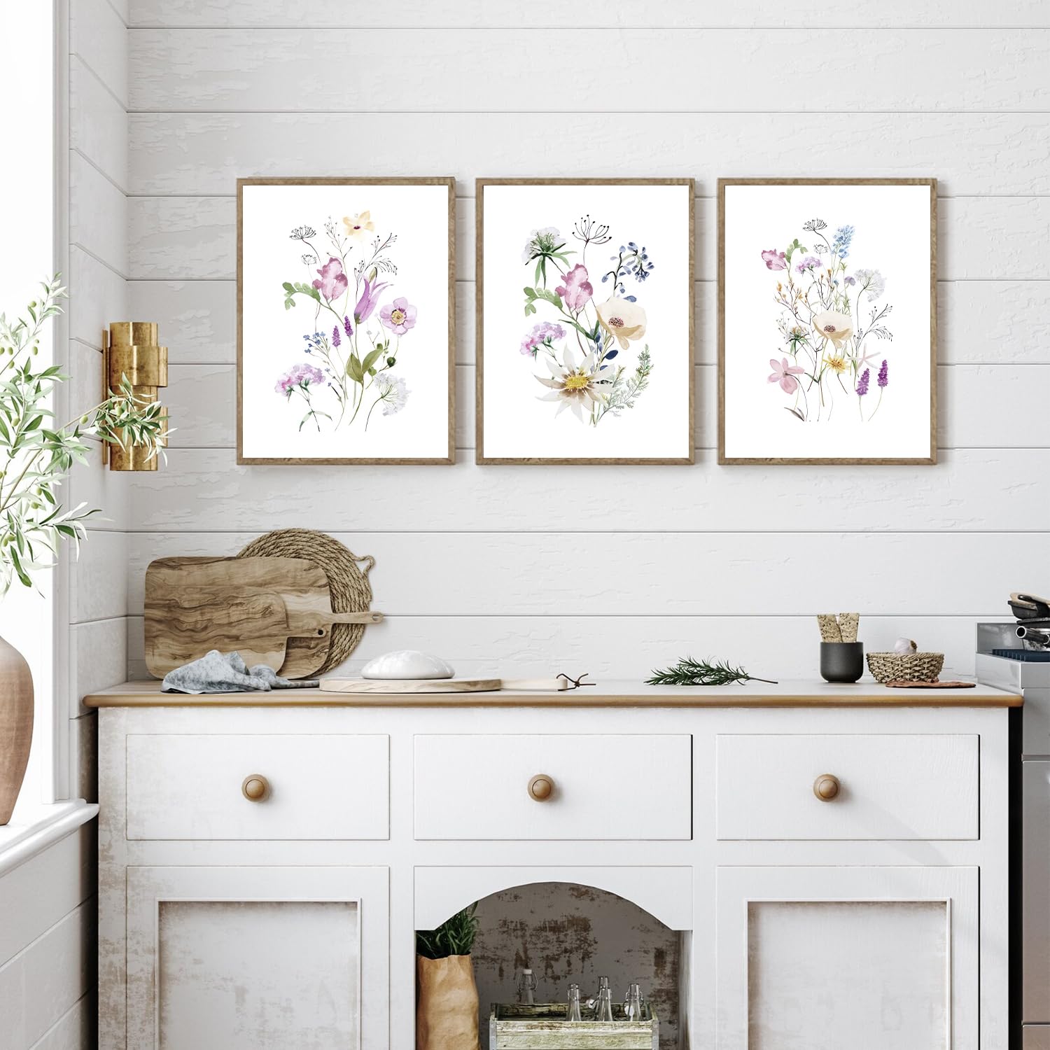 Wandposter Wildblumen – Aquarell-Blumendrucke Im Set (3 Stück), 30x40 Cm, Für Wohnzimmer & Schlafzimmer