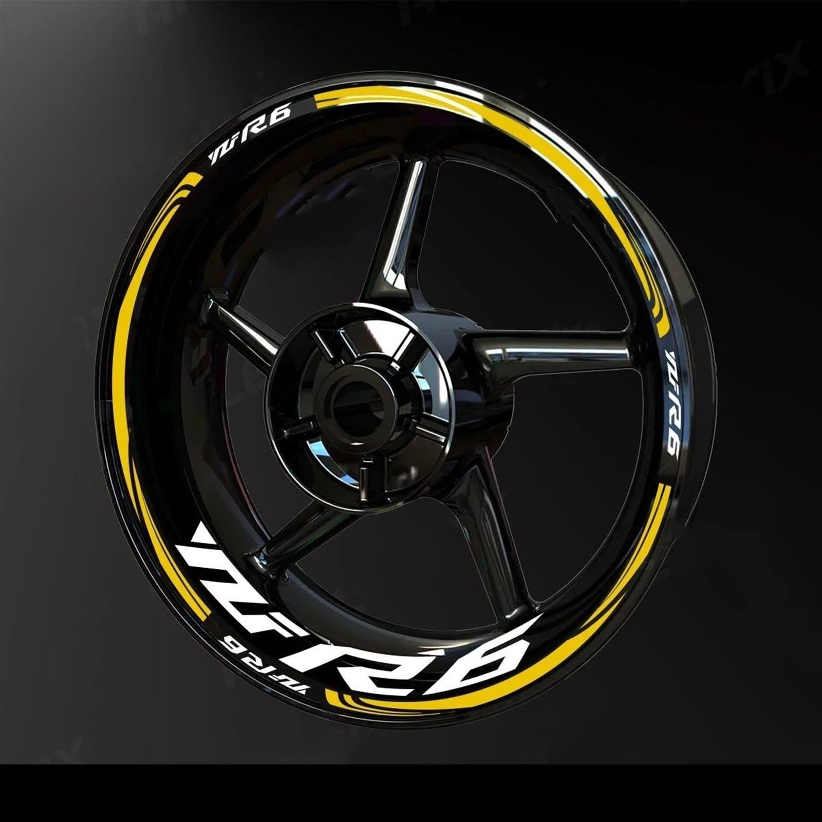 Motorcycle Accessories Wheel Stickers for Yamaha YZF R6 2017-2022 Reflective Rim Motorbike Waterproof Decals Decorative(Color1)