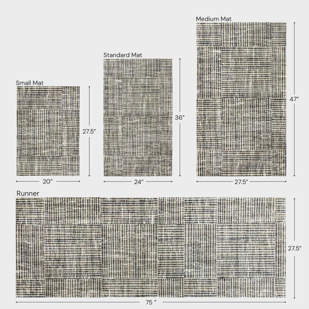 Wash+Dry Canvas Taupe One-Piece Washable Rug with Rubber Backing, Large Door Mat for Entryway, Non-Slip Indoor Doormat, Washable Entryway Rug, Kid Friendly and Pet Friendly, Tan and Blue, 27.5” x 47”