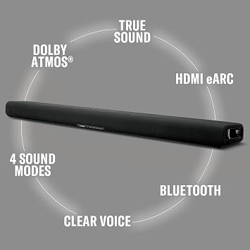 Yamaha Soundbar SR-B30A with Dolby Atmos/Bluetooth/Clear Voice/Bass Extension Black