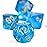 UDIXI 7PCS DND Dice Set Filled with Aurora Powder, Blue D&D Dice for RPG and Other Tabletop Games