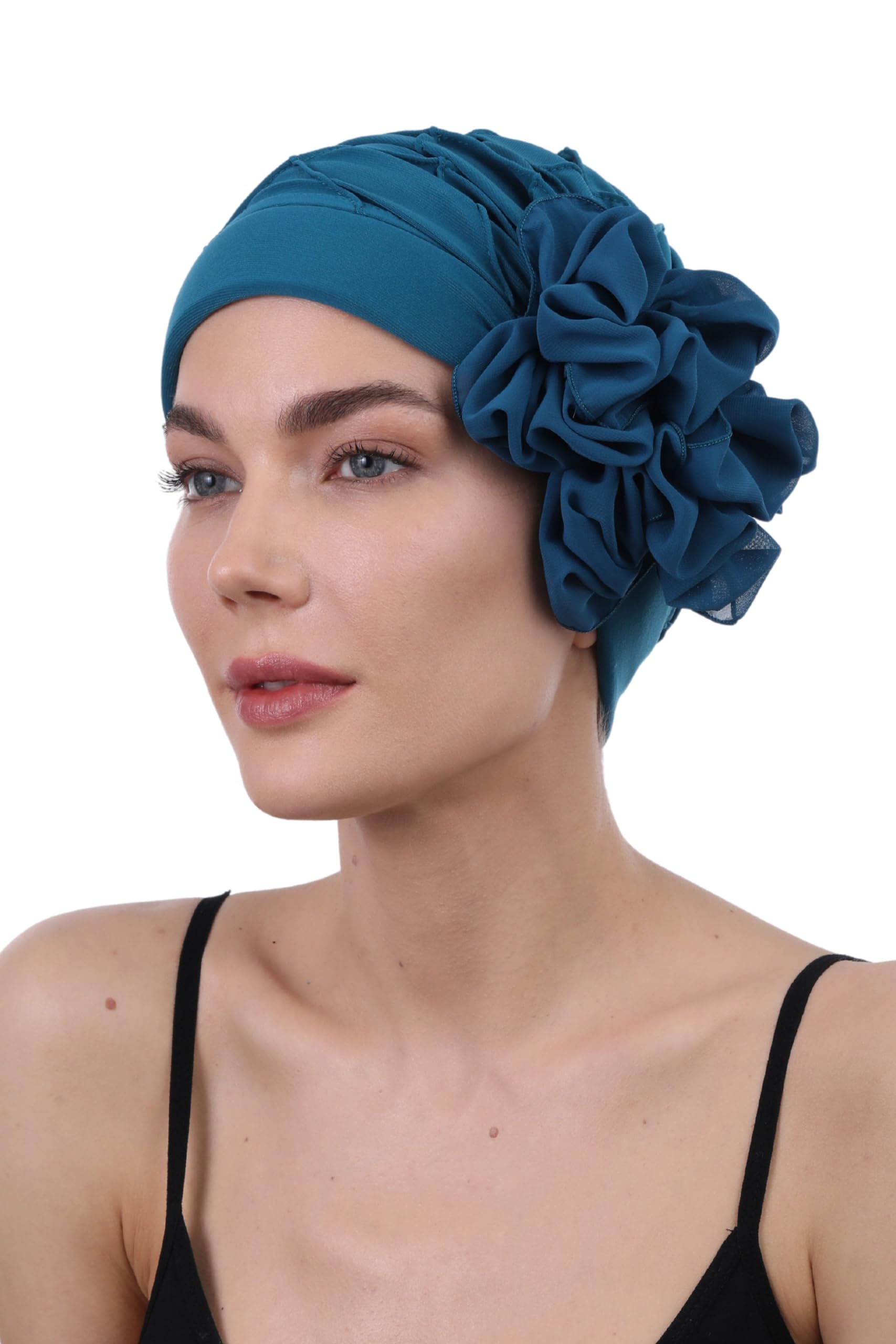 Deresina Headwear Women's Teal Deresina Chemo Headwear, Diamond Patterned Hat For Hair Loss, Cancer, Alopecia (Teal)