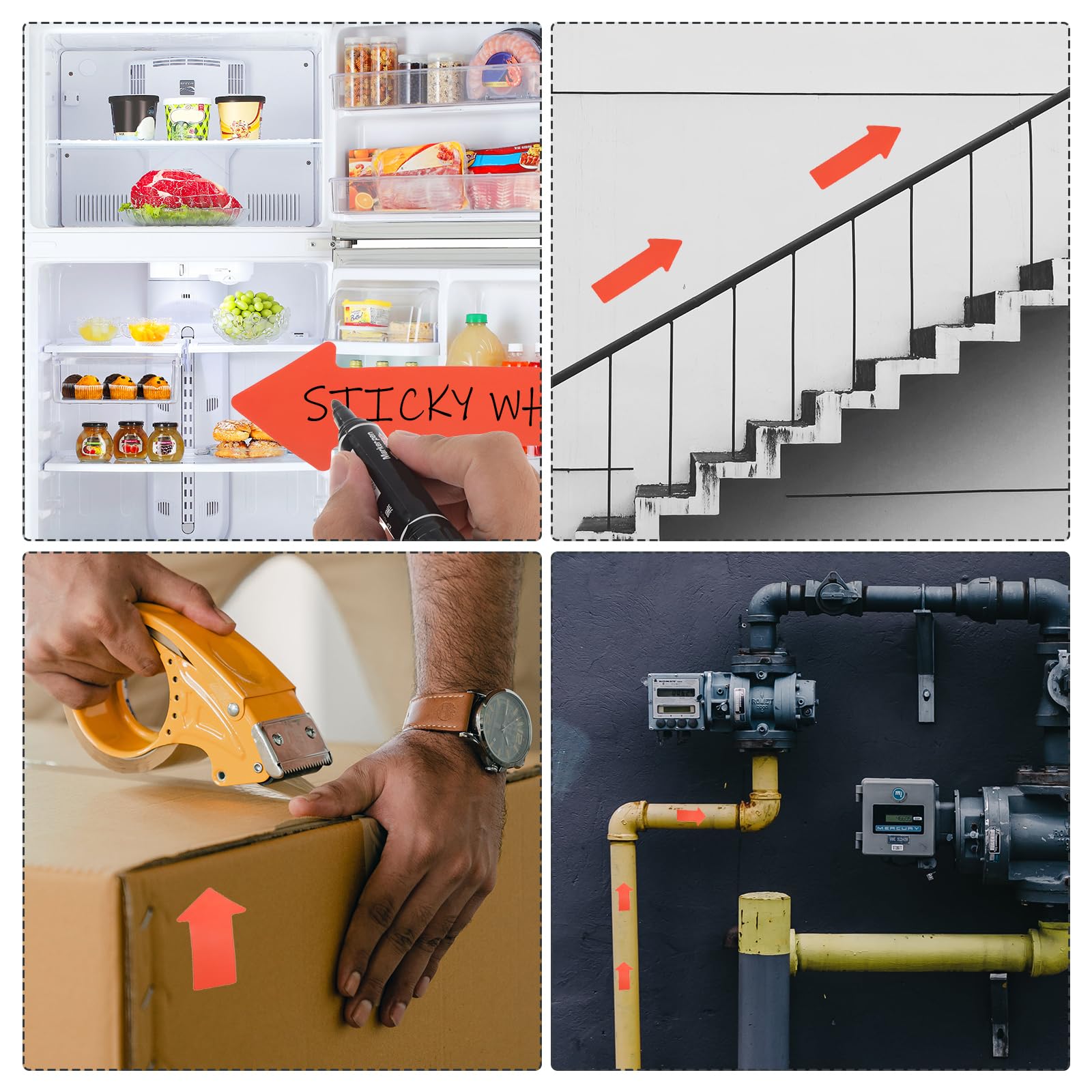 200 Frecce Adesive Per Pavimento - PVC Nero, 152x76 Mm, Indicatori Direzionali - Foto 2