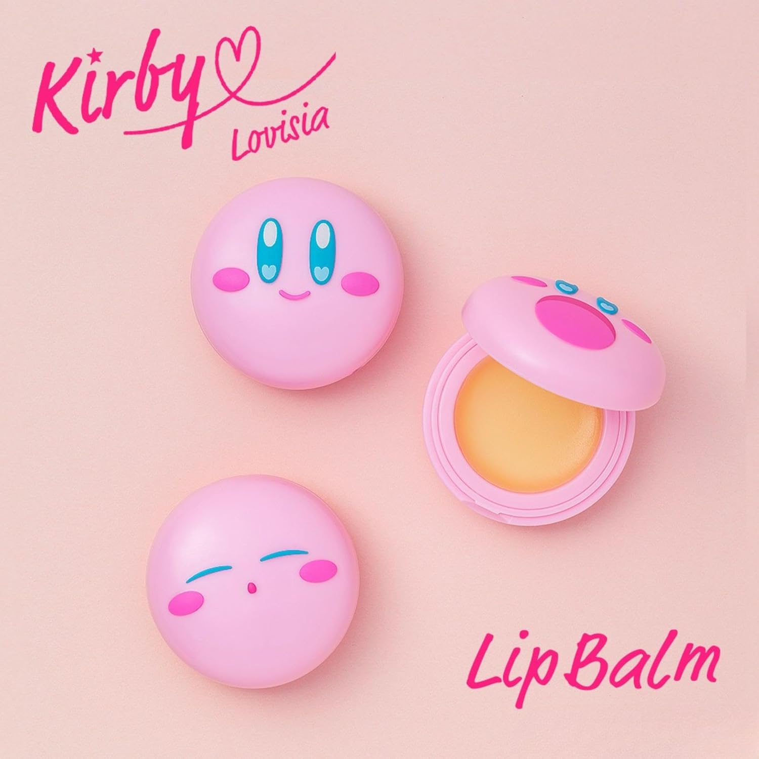 Kirby 6EA Cute Lip Balm for Girls, Fruity Lip Balm for Women with Vitamin E, Honey & Matcha Extract, Made in Japan, Shea Butter Lip Balm & Lip Moisturizer for Dry Lips, Milk + Peach + Mango