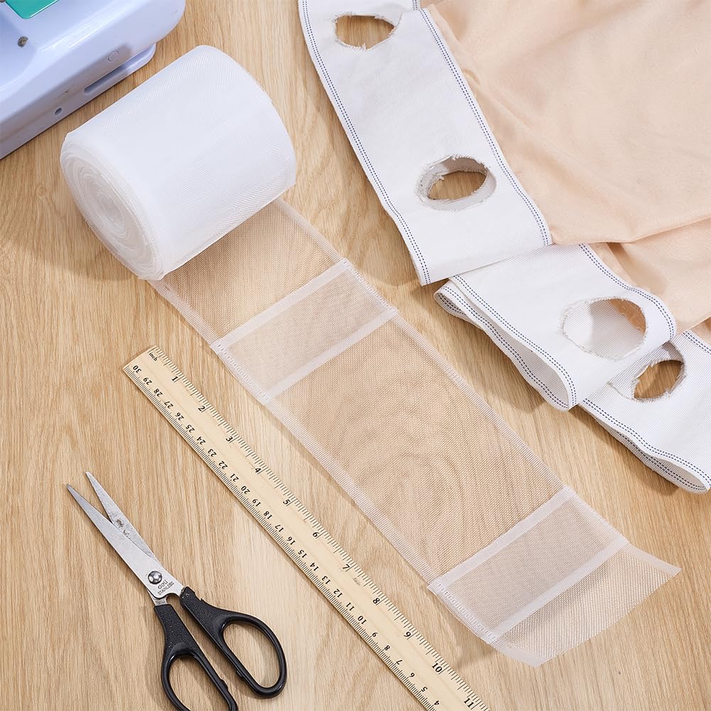 FREEBLOSS 12 Rolls 1m(39'') Long 3.9'' Wide Clear Nylon Curtain Pleat Tape - Image 4