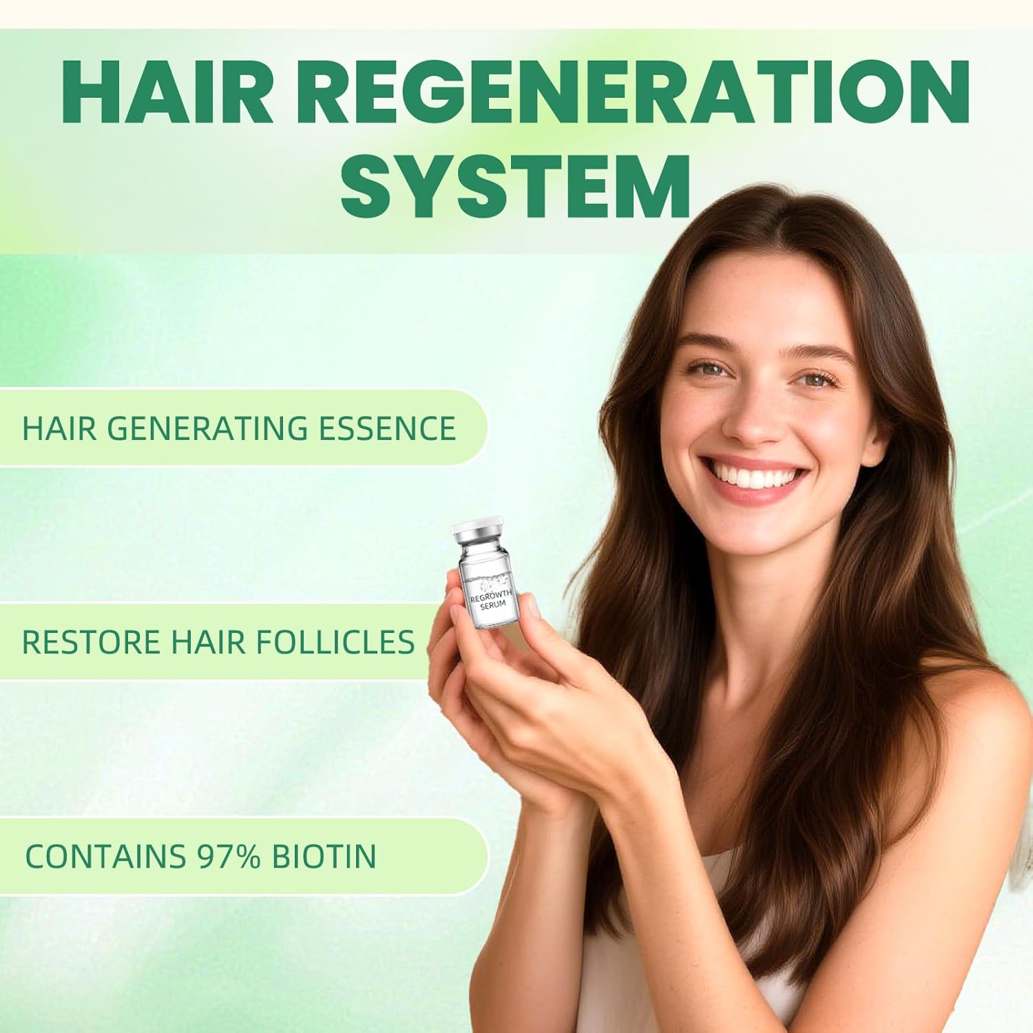 Hair Regrowth System, Advanced Hair Growth Oil with Ginseng, Ginger Root and Peppermint Oil, Regrowth Serum for Strengthens Roots, Thicker Healthier Hair (1box) - Image 2