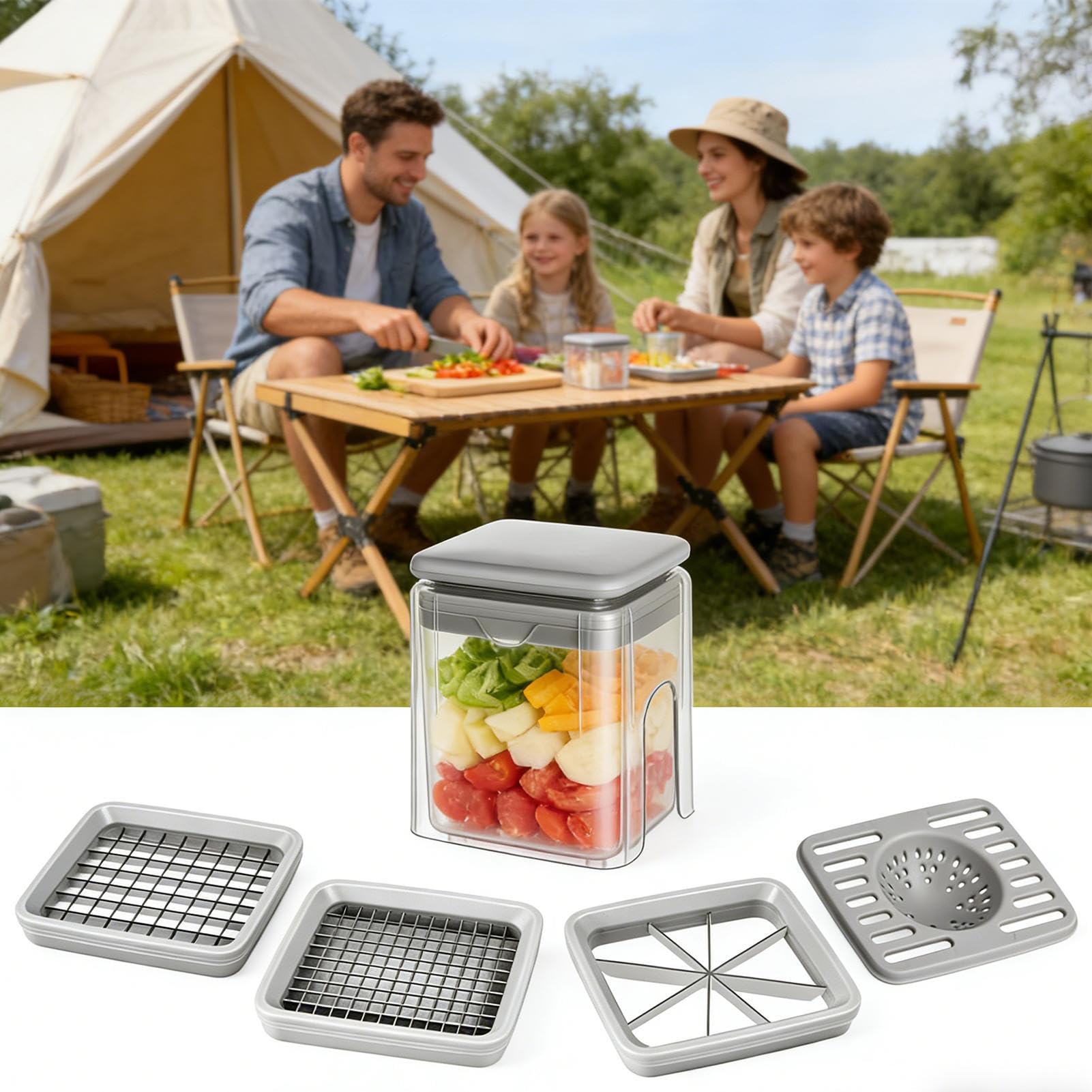 Cortador de Verduras 4 en 1 Manual Multifuncional Utensilios de Cocina