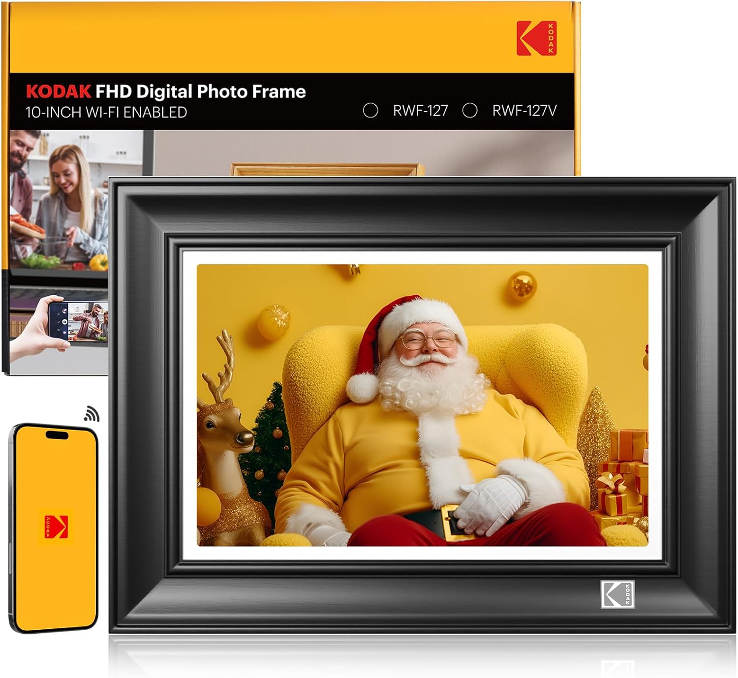 KODAK WiFi Digital Picture Frame, 1920 x 1200 Touchscreen Digital Photo Frame, 10.1 Inches Intelligent Electronic Picture Frame with 32 GB, Auto-Rotate, Share Moments Instantly Gifts