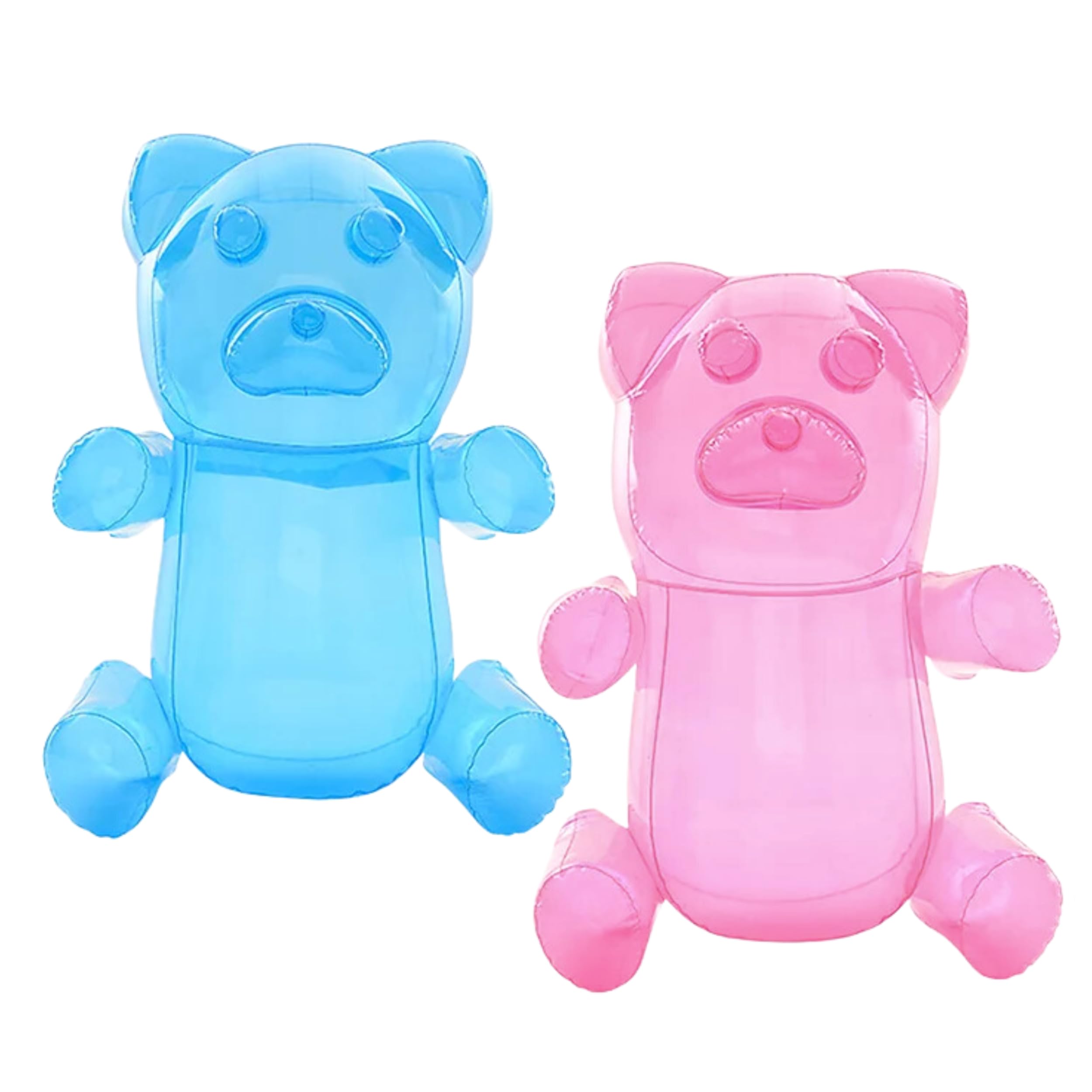 4E's Novelty Inflatable Gummy Bears 2 Pack Huge Size - Great for Party Decorations, Unique Blow Up Pool Toys for Kids