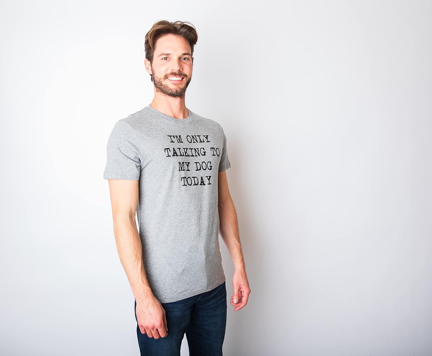 Mens I'm Only Talking to My Dog Today Funny Shirts Cool T Shirt image 5