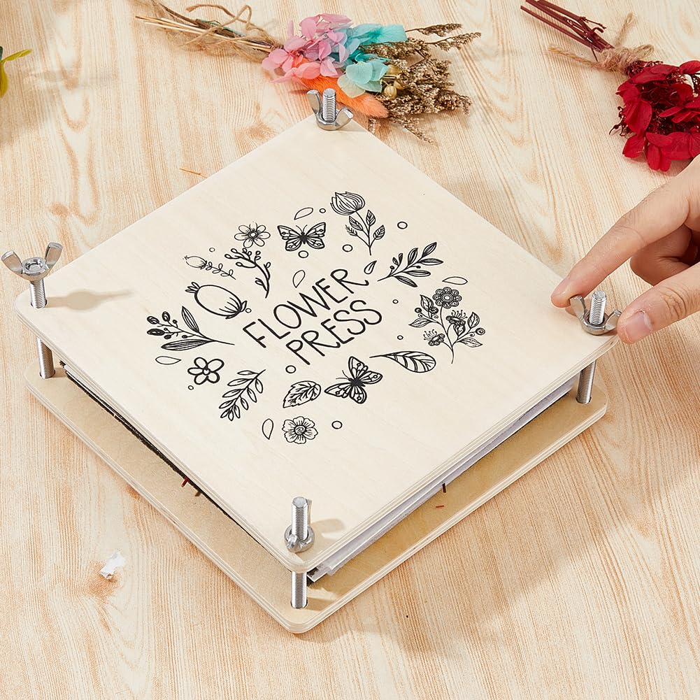SUPERFINDINGS Kit per Pressare I Fiori Kit per La Conservazione Delle Piante Libro per Pressare I Fiori Fai Da Te Kit per Pressare I Fiori In Legno Pressa per Foglie per Realizzare Piante Essiccate