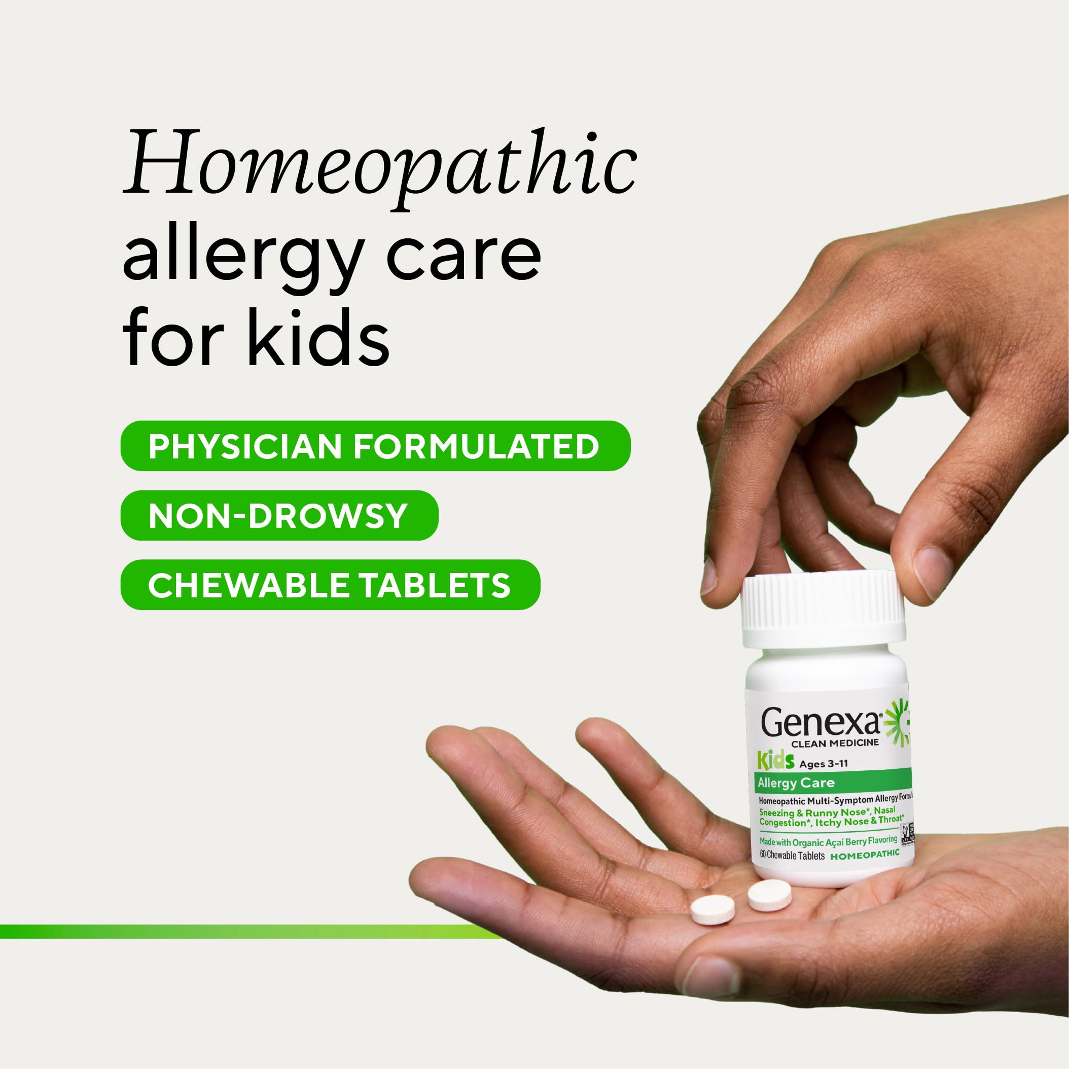 Genexa Kids Allergy Relief, Drug Free & Made Clean, 60 Chewable Tablets — Amazon image 4