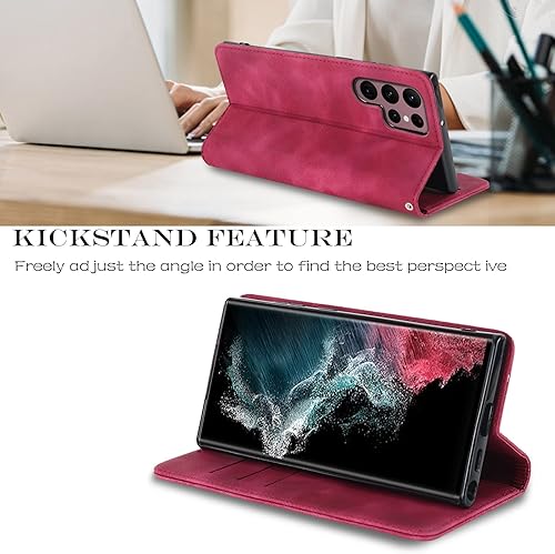 Miniatura 3 de Havaya Funda tipo cartera para Samsung Galaxy S22 Ultra con tarjetero y tarjetero para Samsung Galaxy S22 Ultra para mujer, funda con tapa para