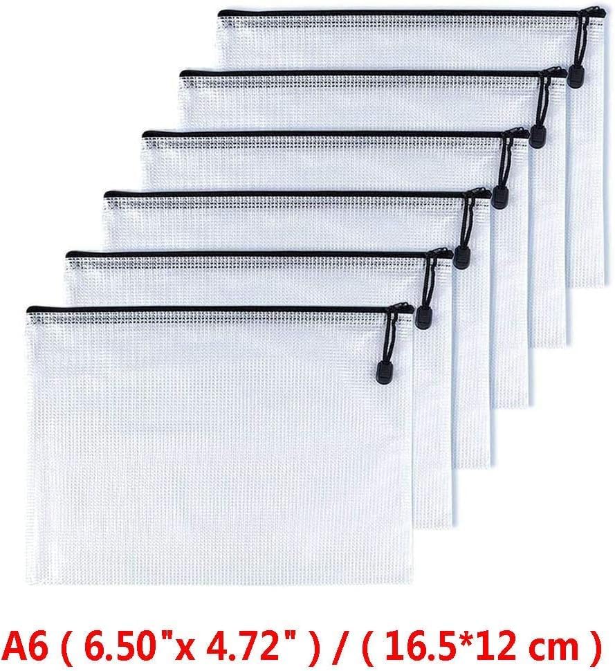 Miniatura 2 de Carpetas de documentos con cremallera de plástico, bolsas con bolsillos, 12 piezas, multicolor (A6)