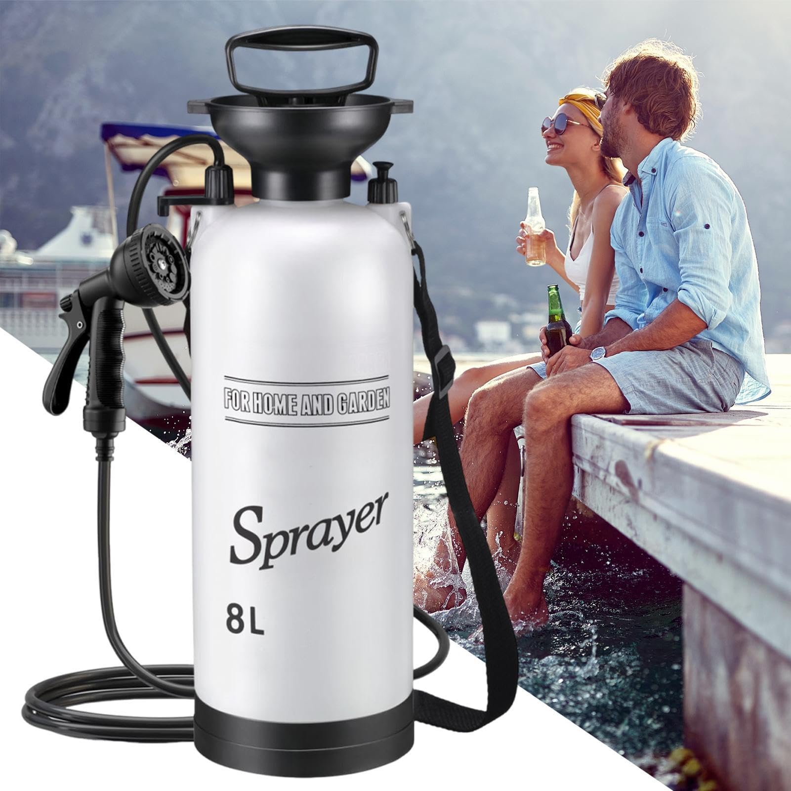 Generico Doccia Portatile da Campeggio - Pompa Acqua Doccia Portatile per | Campeggio,Accessorio da per Pulizia Bagno Viaggi Zaino in Spalla Autocaravana Auto Piante