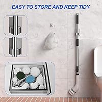 Vista 7 de SZFIXEZ SXT-160 - Cepillo eléctrico de limpieza de ducha, 2 velocidades ajustables, inalámbrico, con 8 cabezales de cepillo reemplazables para Negro