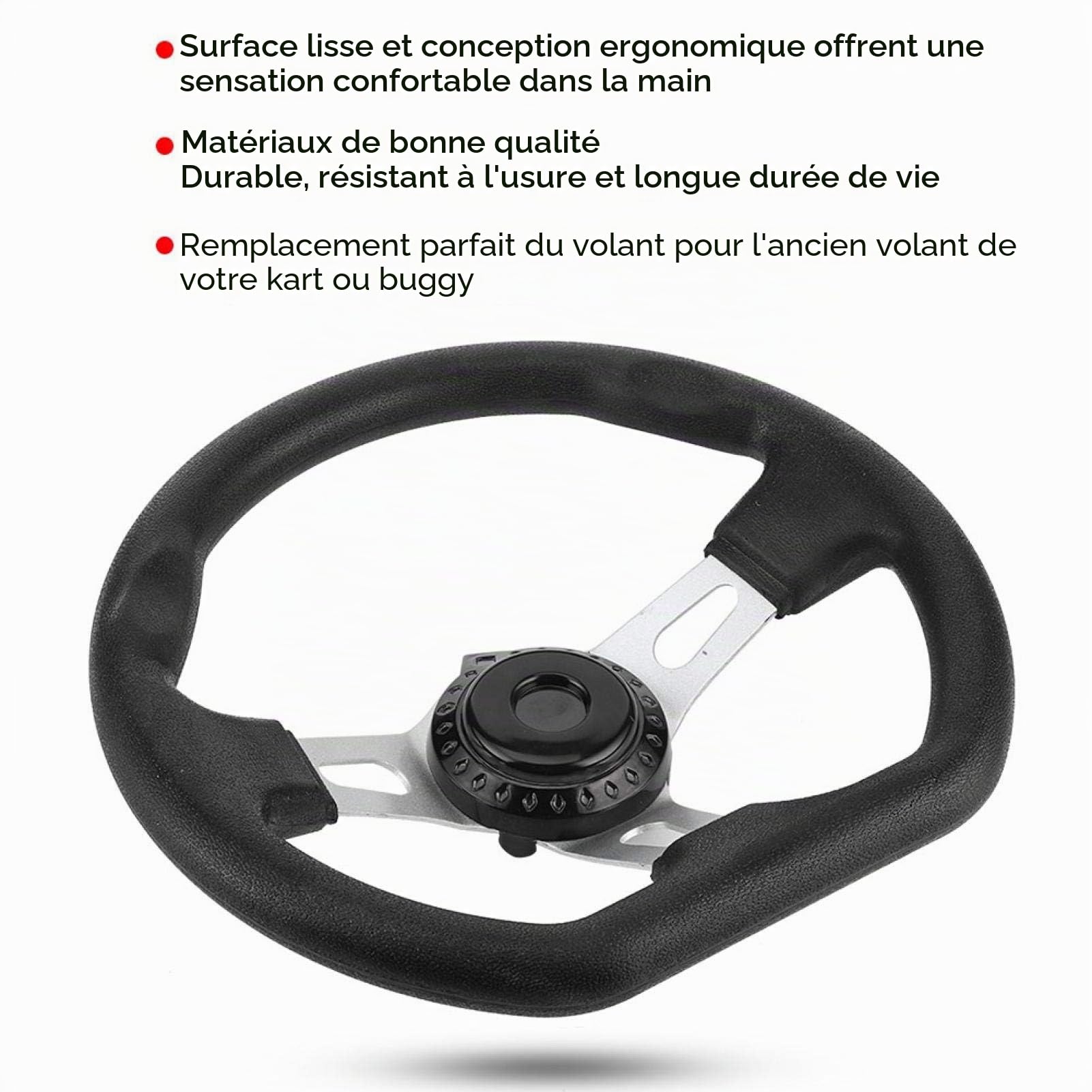 Dioche Volant de karting, 270 mm De qualité supérieure Accessoire de chariot de course