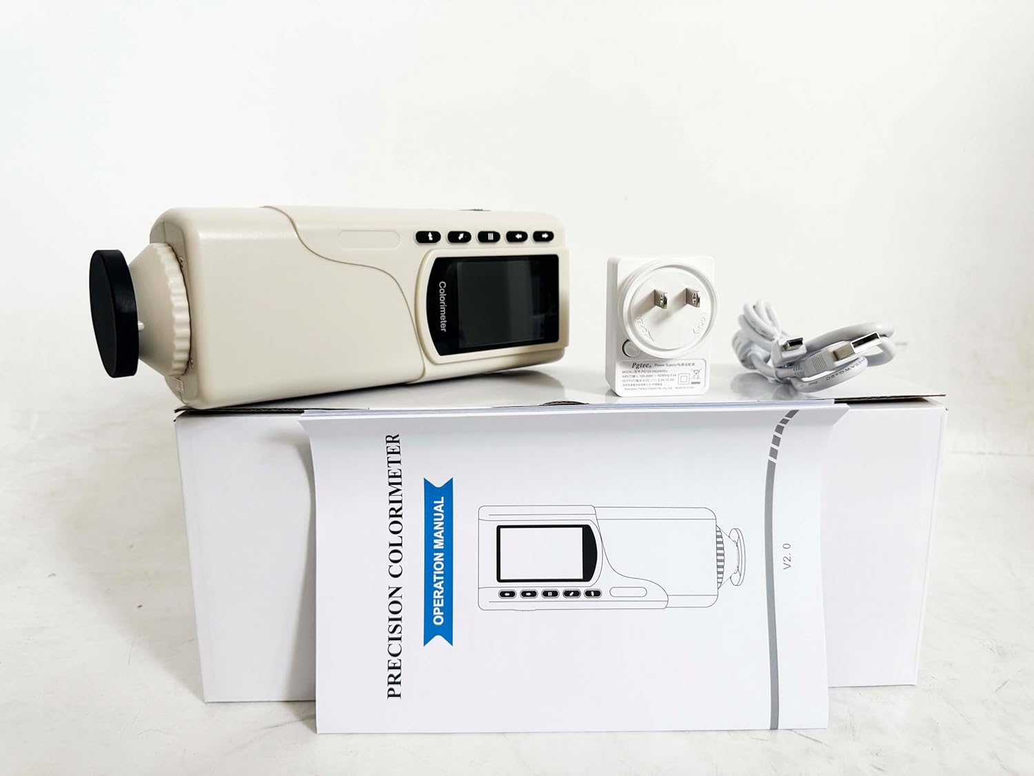 Digital Colorimeter Color Tester Color Difference Meter with Measuring Aperture 4mm 10000 Samples Storage